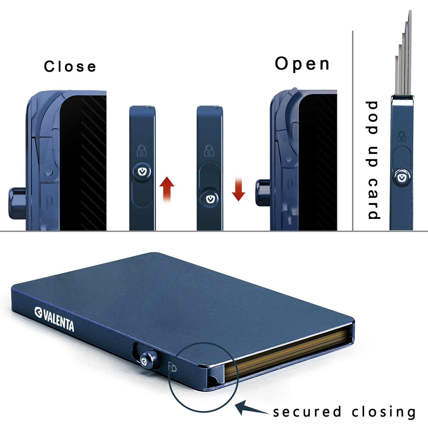 Valenta Cardprotector Aluminium Magsafe blue titanium