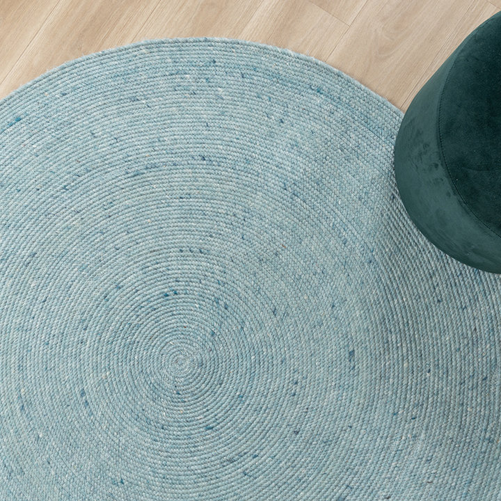 Rond wollen vloerkleed - Wise Blauw