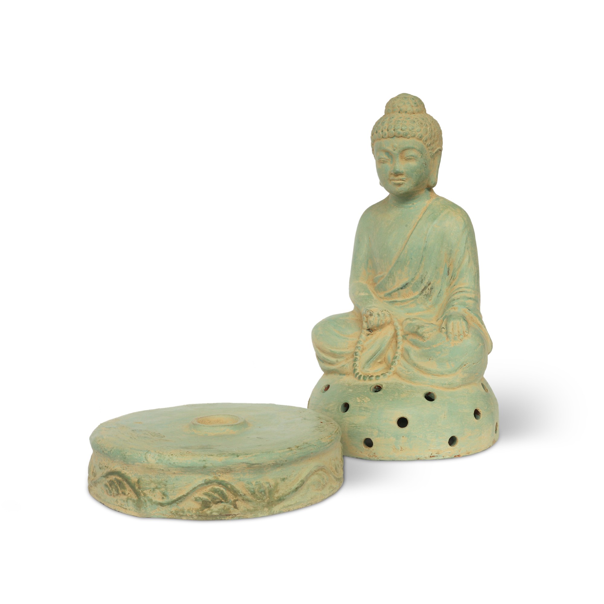 Laterne 'Buddha sitzend', H 58 cm, T 35 cm, B 35 cm von fischer's lagerhaus