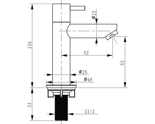 Handwastafel inbouwset, matzwart, 30.415.02