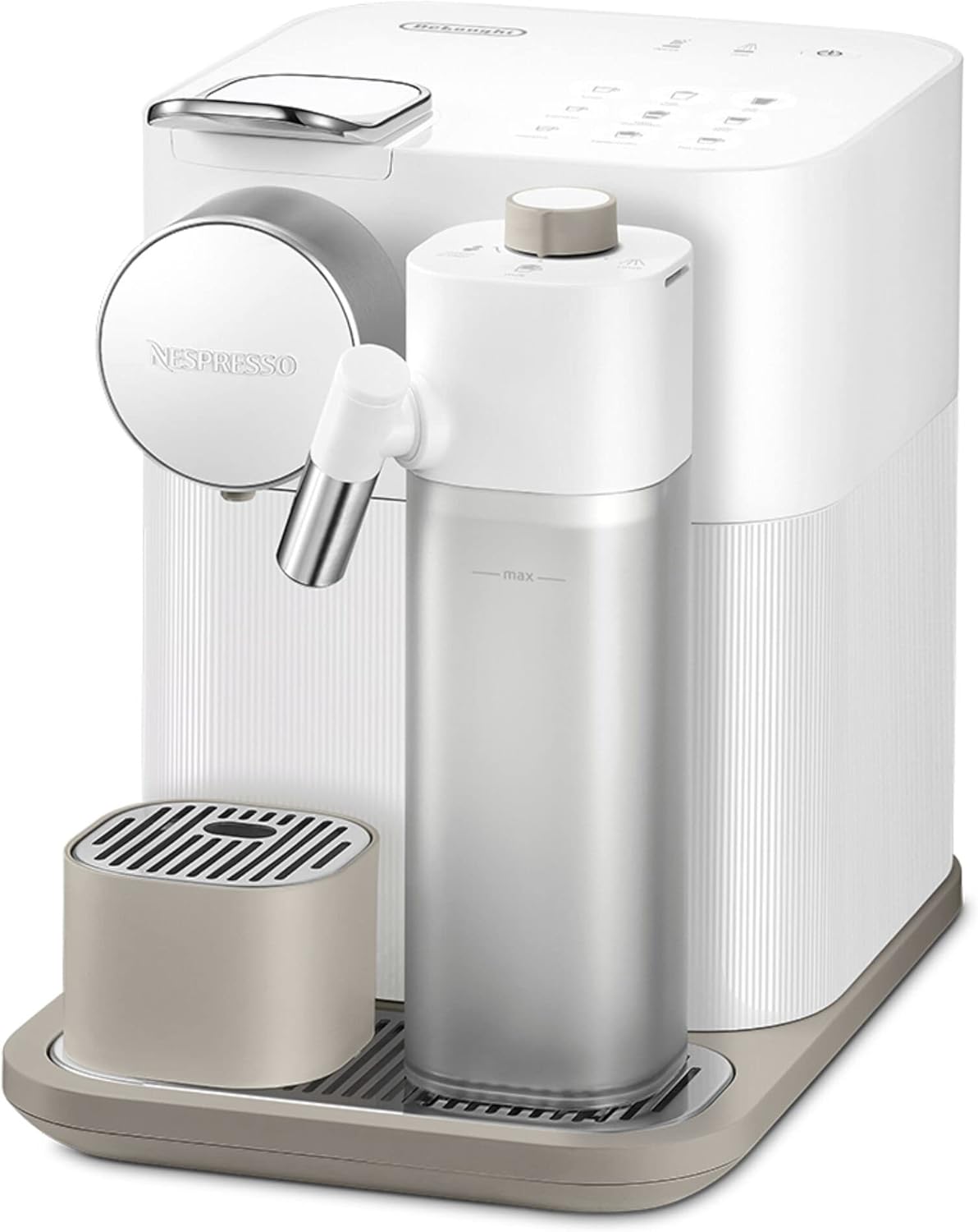 Nespresso De'Longhi Machine à café Gran Lattissima EN640.W avec système de lait automatique, pression 19 bar, 1400 W, Blanc