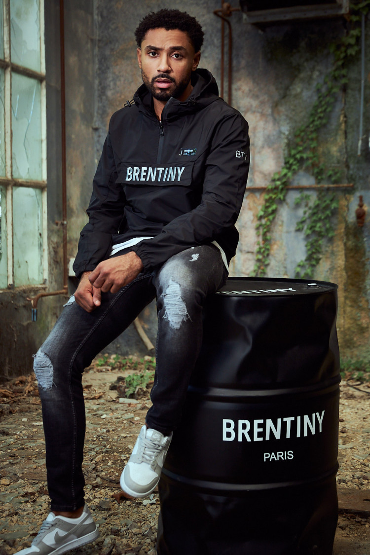 Veste demi-zip noire Brentiny Paris