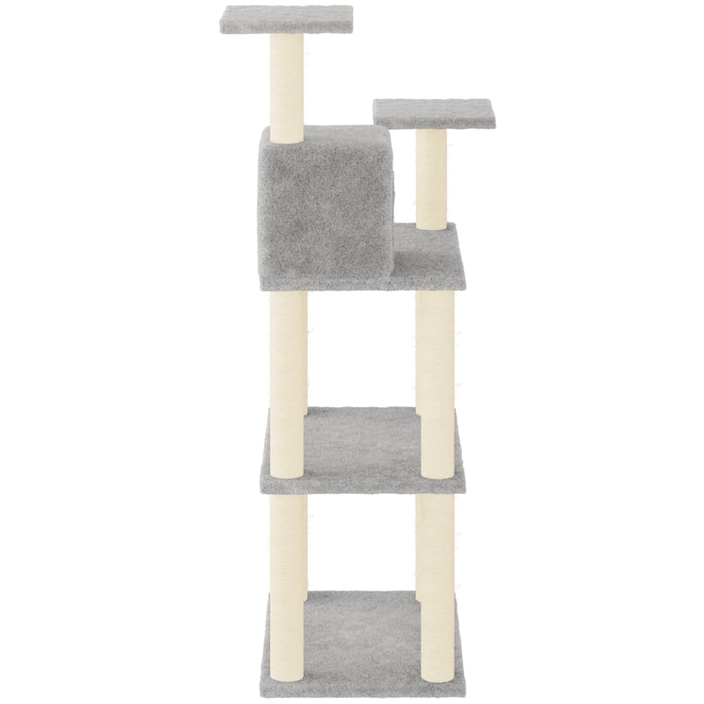 Arranhador para gatos Vidaxl com postes de sisal cinza claro