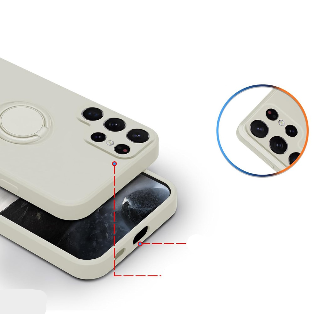 Samsung Galaxy S25 Ultra Silikon Case Hülle   Magnetischer Kickstand Haltering - Dunkelgrün (Matt)