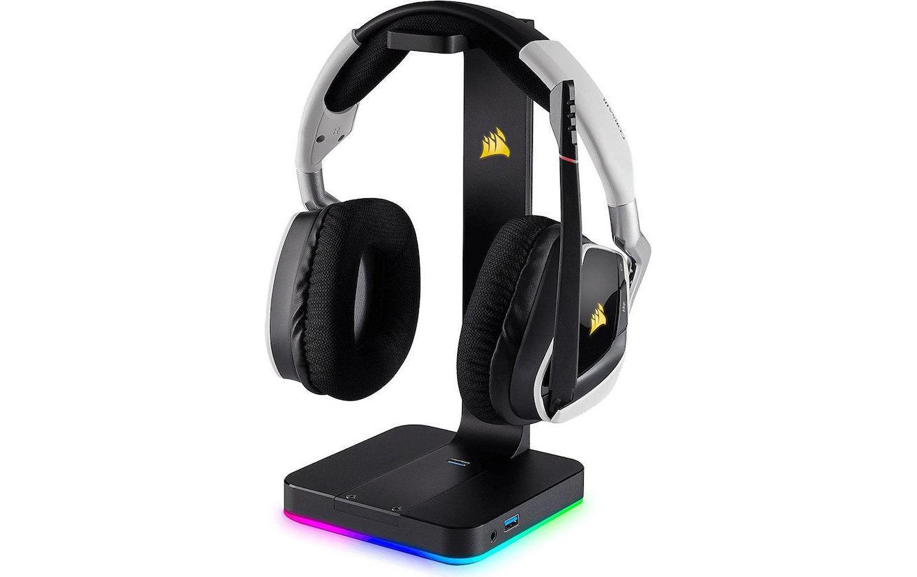 Kopfhörerständer iCUE ST 100 RGB Premium SchwarzRGB-Headset-Ständer