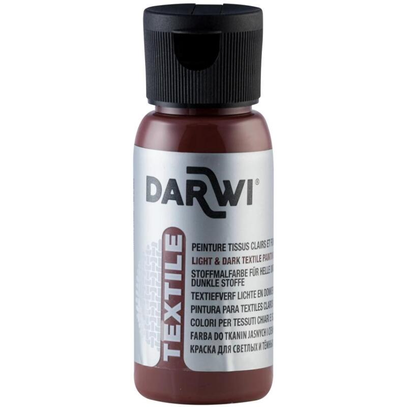 DARWI Flacon de 50 ml de Peinture Textile Opaque - Châtaigne