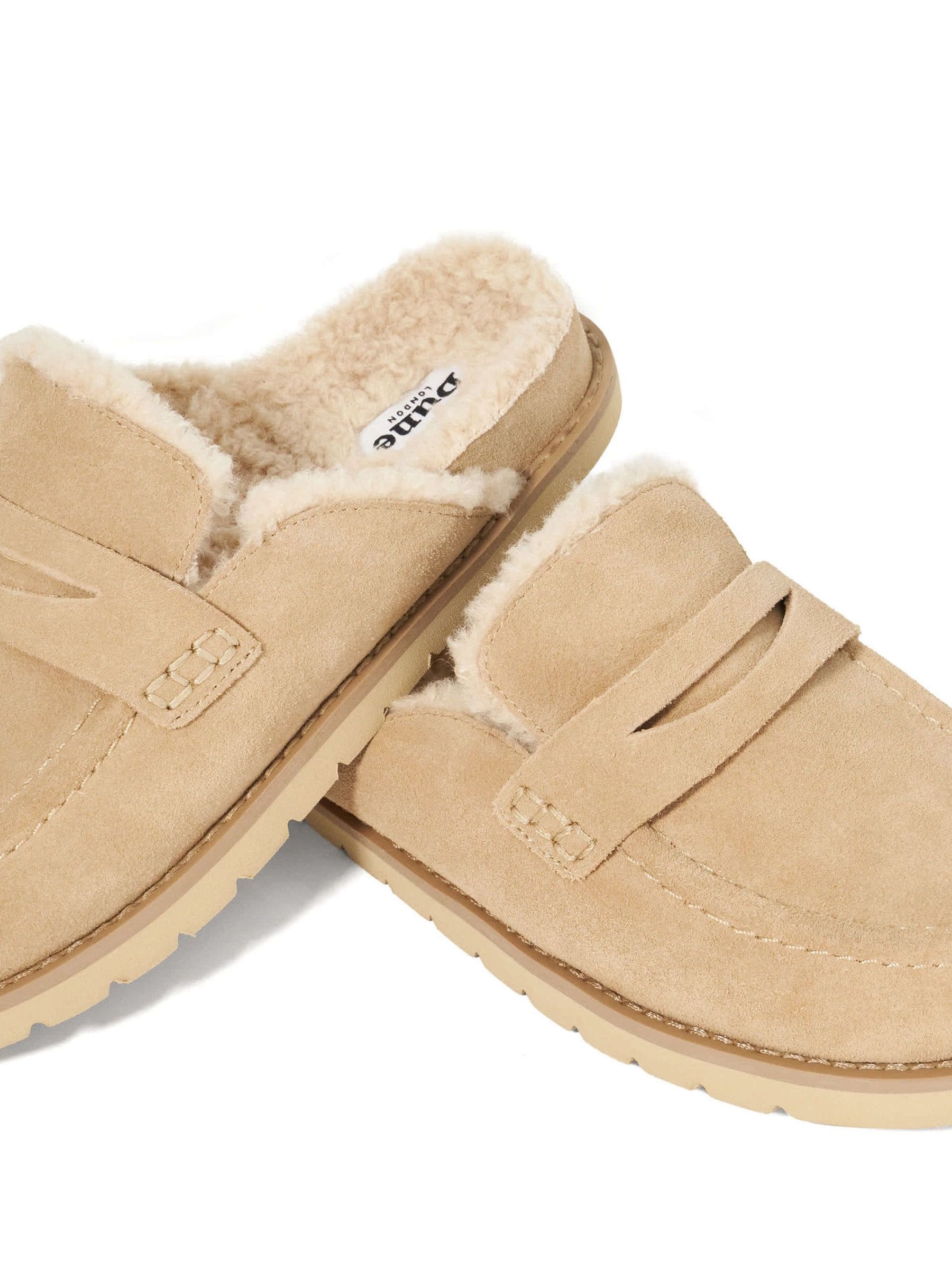 Zand - Dune London Goldy Lined Backless Loafers