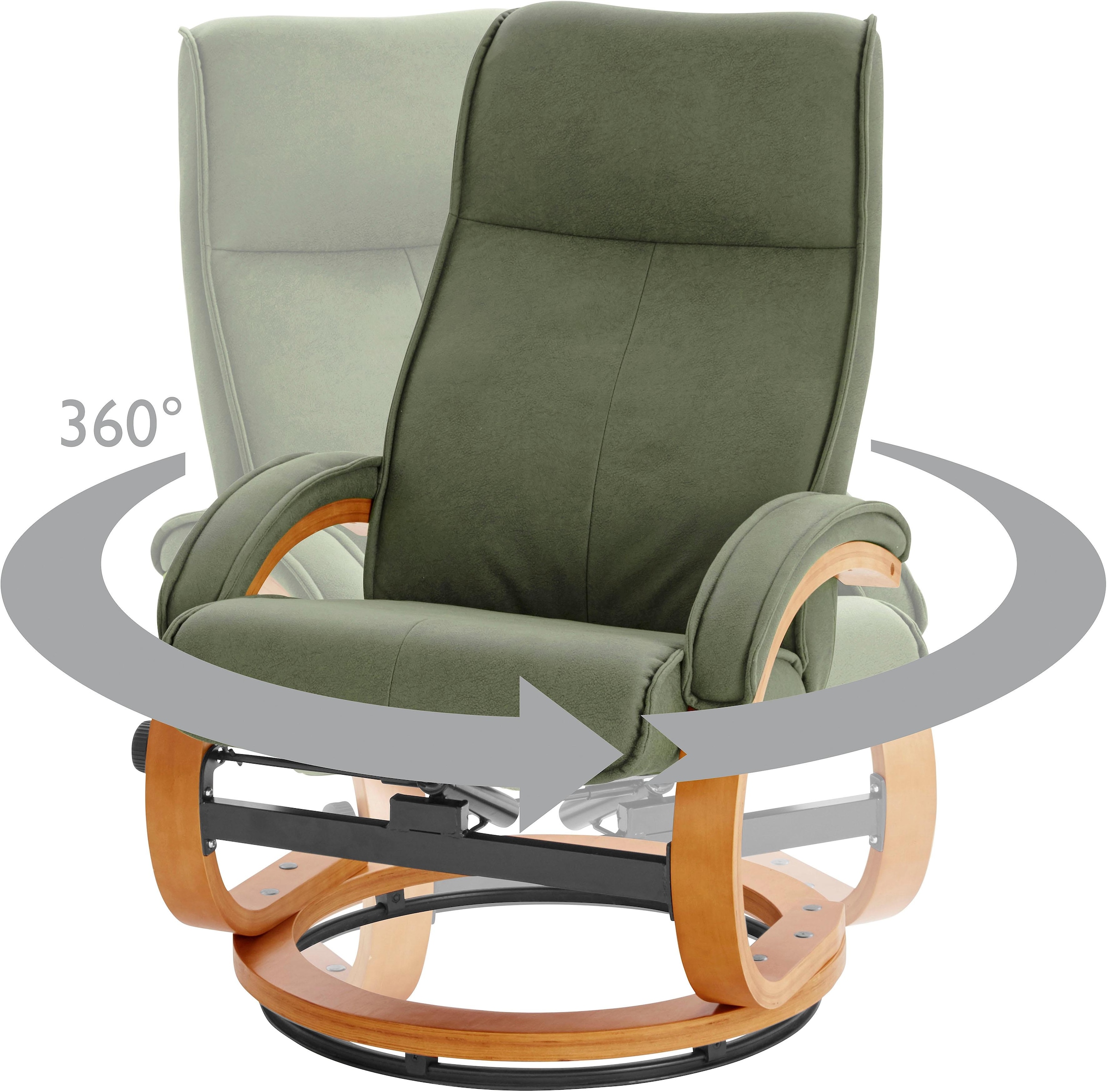 Home affaire Relaxsessel »Lille, TV-Sessel, Sessel mit Hocker, Wohnzimmer,« Schlaffunktion, Luxus-Microfaser Bezug und Holzgestell, Sitzhöhe 46 cm