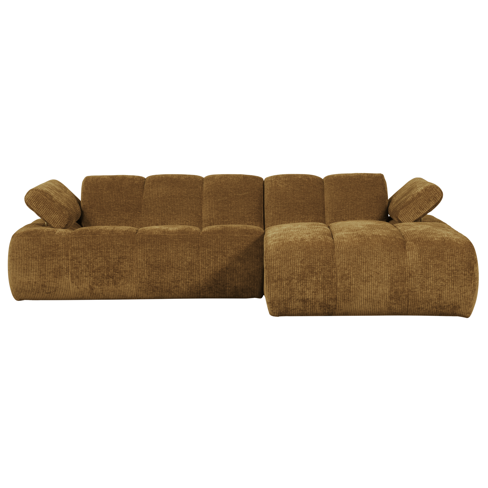 Chaise Longue Mojo Mojo Chaise Longue Rechts - Geweven Ribstof - Honinggeel