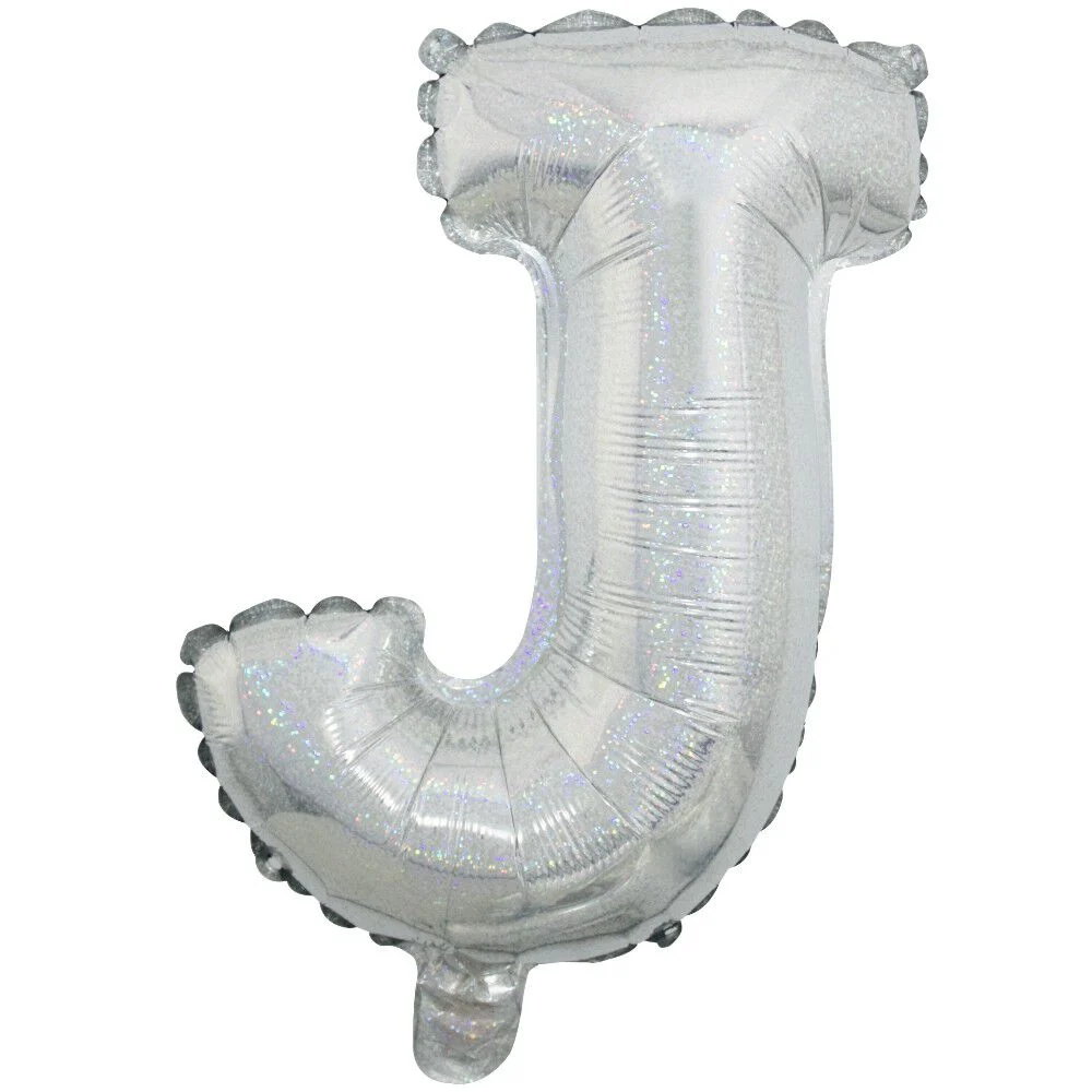 Ballon forme lettre J, aluminium