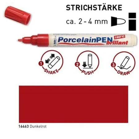 KREUL PorcelainPen brillant 160°C Dunkelrot