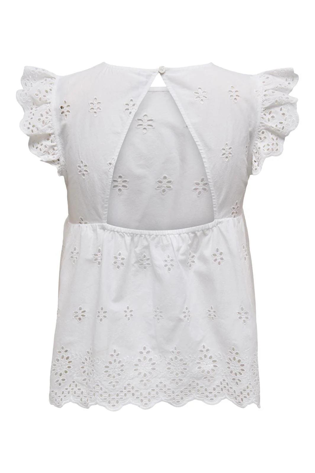Only Onllou Life Emb S/S Open Back Top