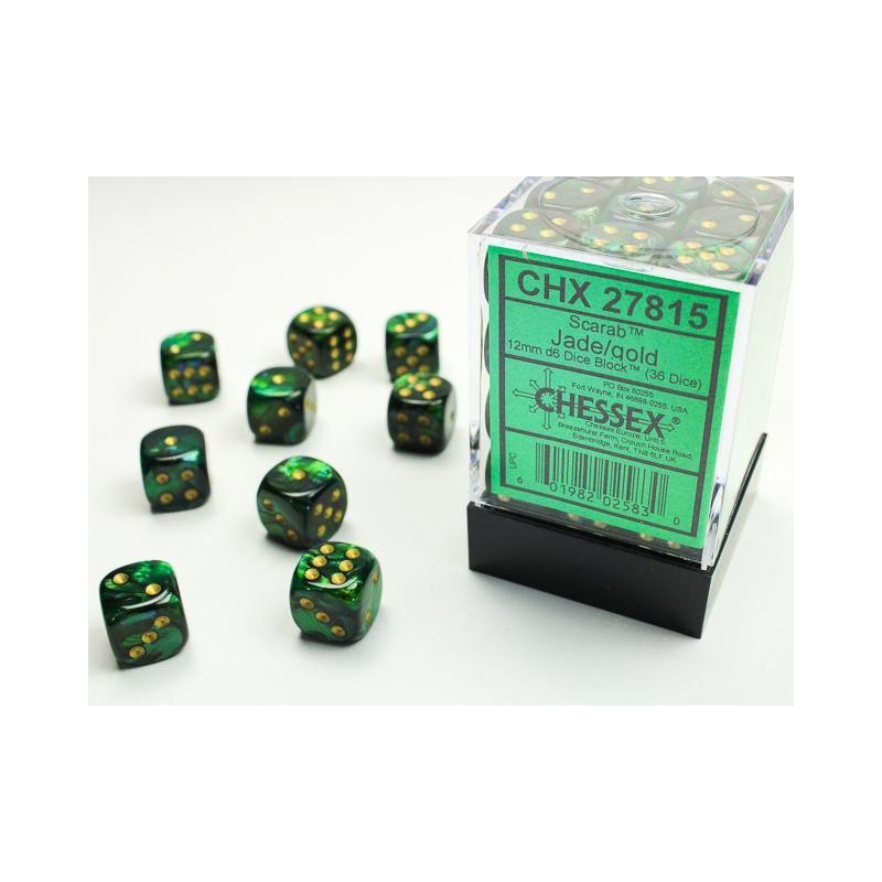 Pack de 36 dés D6 * scarabée * JADE