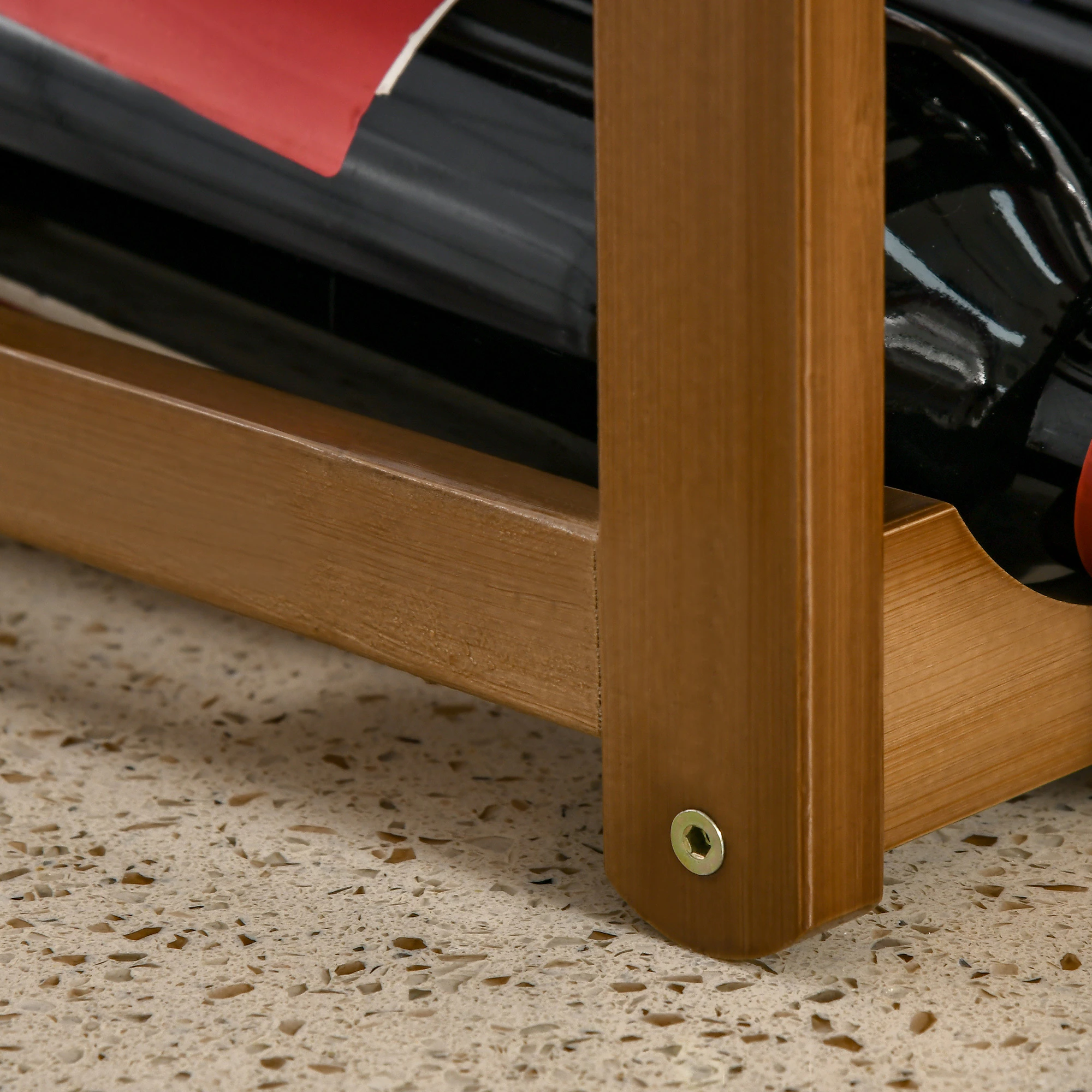 HOMCOM Weinregal mit großem Stauraum natur 43L x 23,5B x 38H cm