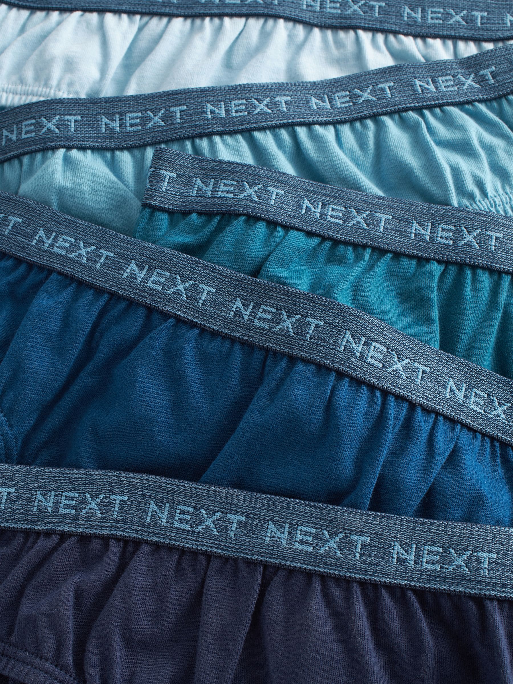Blauw met jacquard tailleband - 100% katoenen slip verpakking van 5 (1,5 - 16 jr)