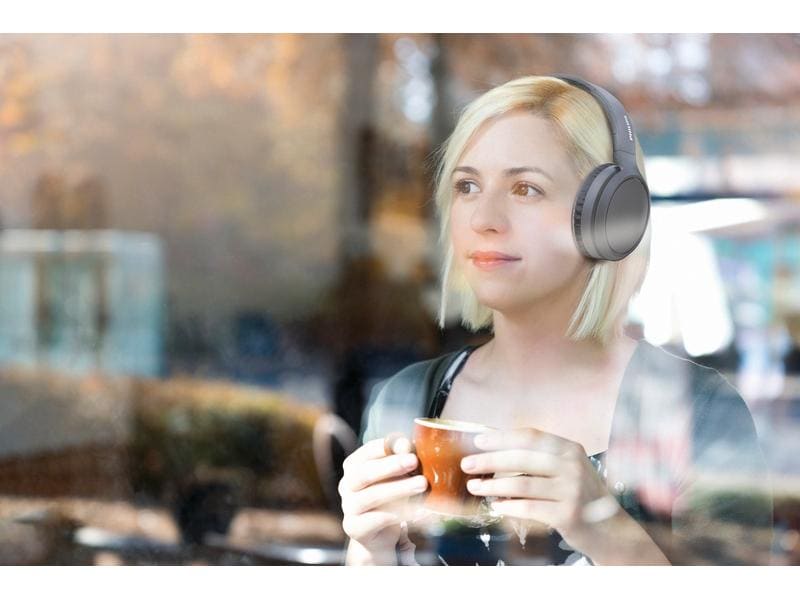 Philips Over-Ear-Kopfhörer TAH5205BK/00 Schwarz Over-Ear-Design mit geschlossenem Design – Hervorragende Geräuschisolierung – Faltsystem für kompakte Aufbewahrung