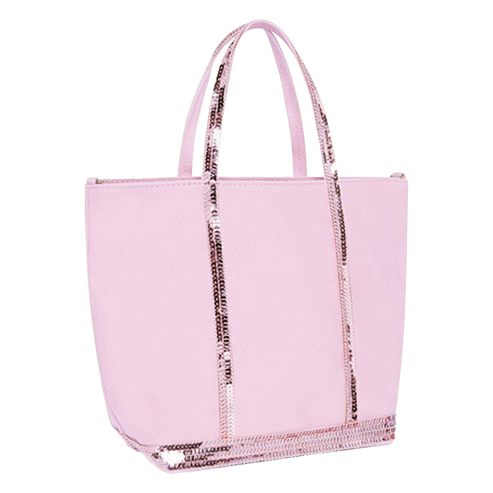 Cabas S en coton à sequins | Rose