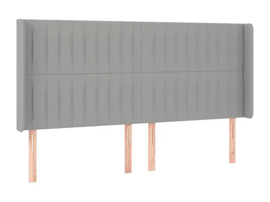 Sommier tapissier et matelas et LED Gris clair 180x200 cm Tissu