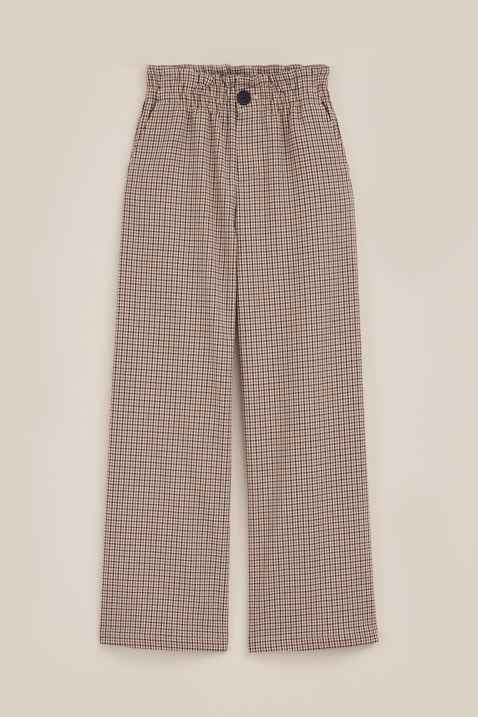 Meisjes straight fit broek met dessin WE Fashion Beige