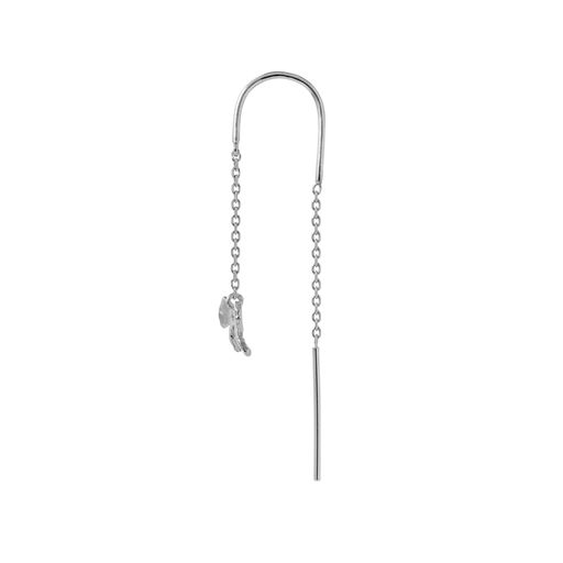 Stine A Petit Bow Double Chain Ørering, Silver