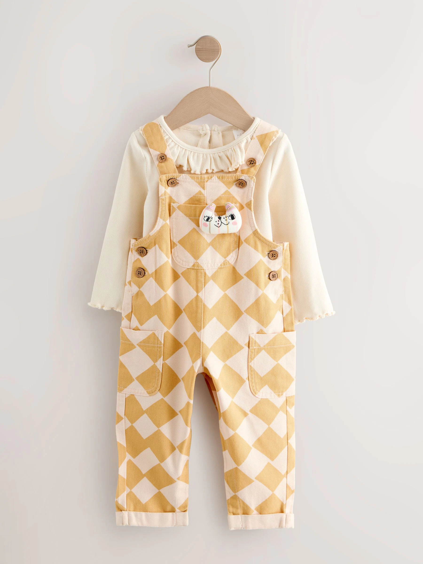 Yellow Harlequin Print - Set met tuinbroek (3 mnd - 7 jr)