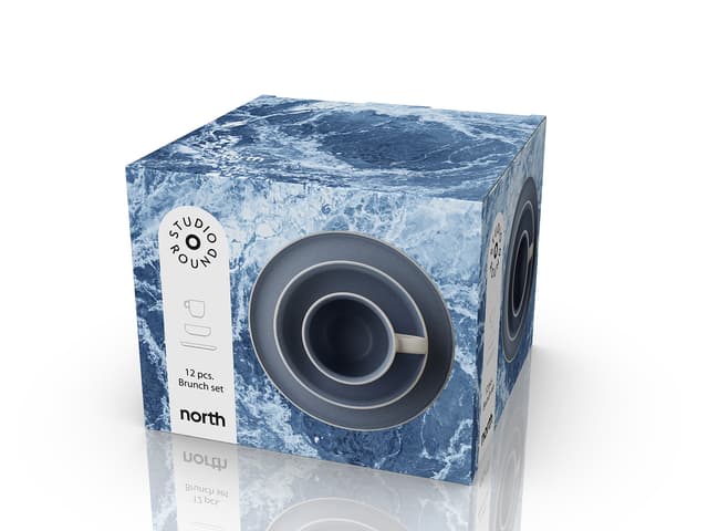 Studio Round Brunchsæt Matte white/Matte river