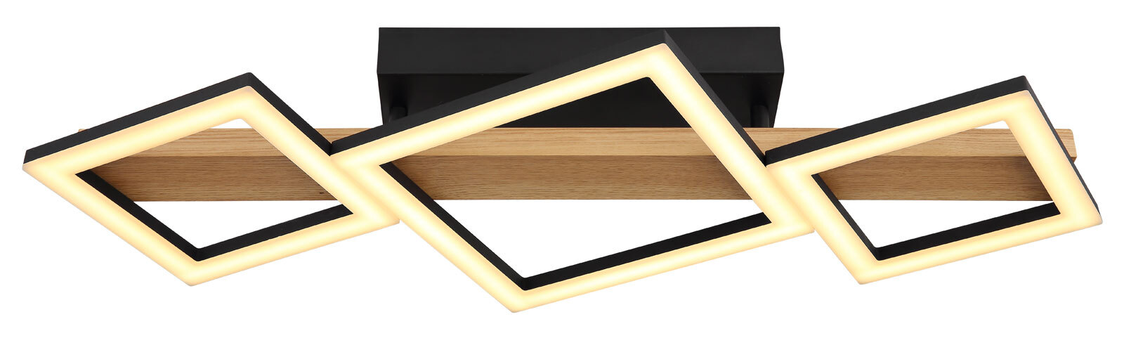 GLOBO LED Deckenlampe Dustin 66x30 cm 10 cm Holzoptik braun schwarz
