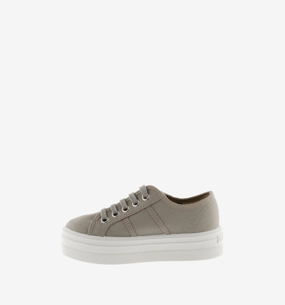 BARCELONA PLATEFORME TOILE Baskets plateforme en toile BEIGE