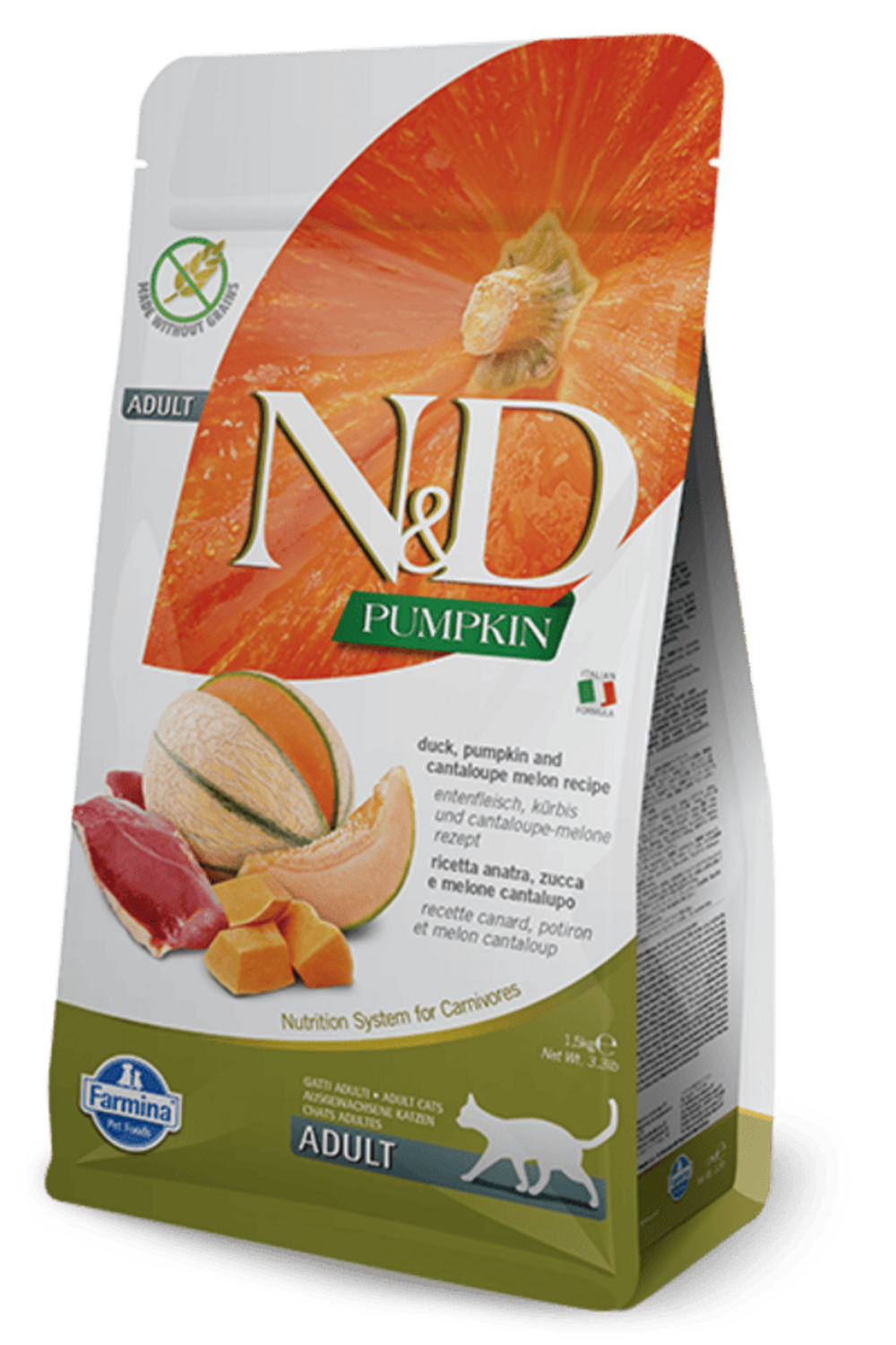 Croquettes n&d potiron canard & melon cantaloup chat 5 kg