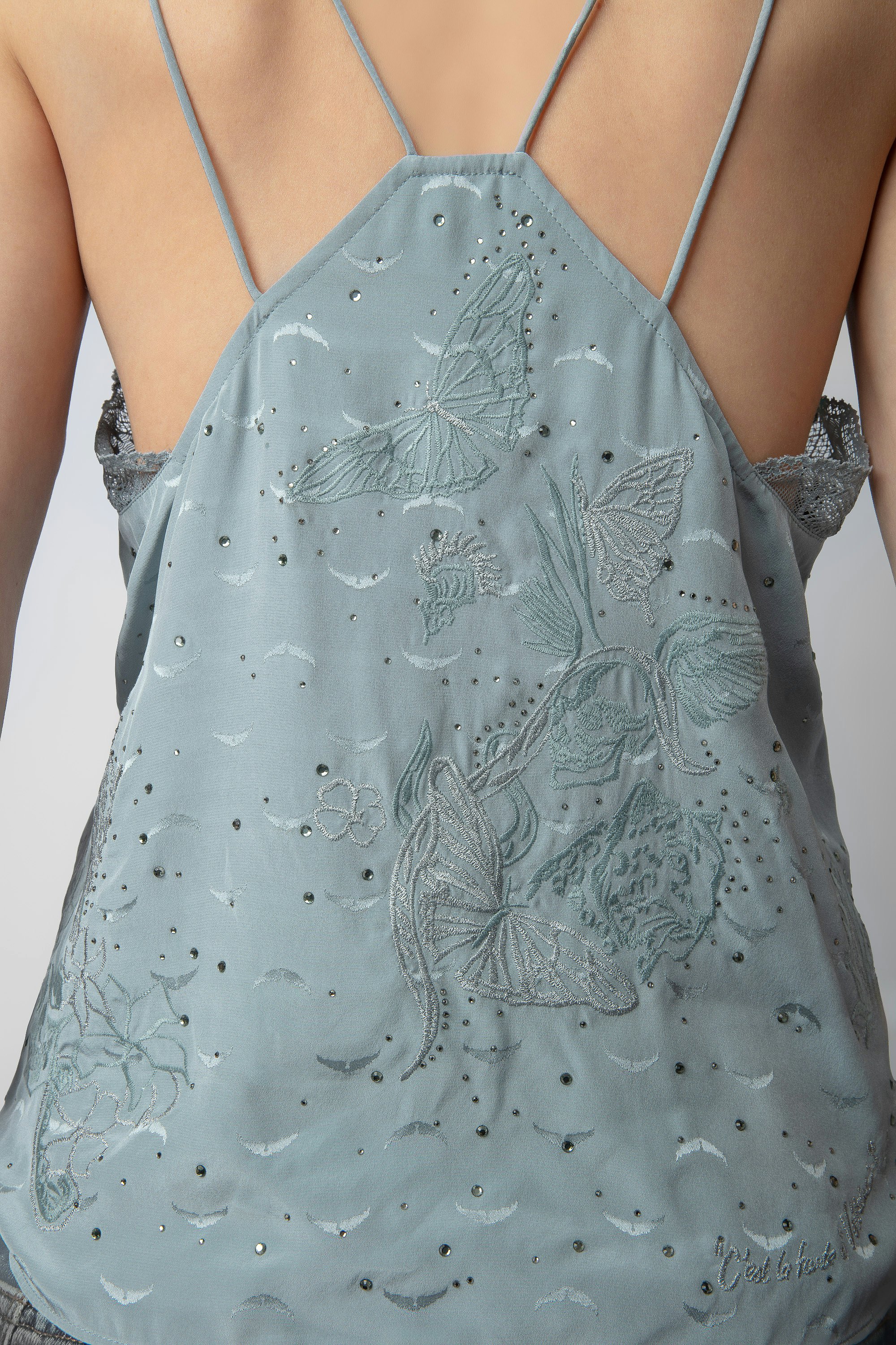 Caraco Capela Strass Soie Jacquard
