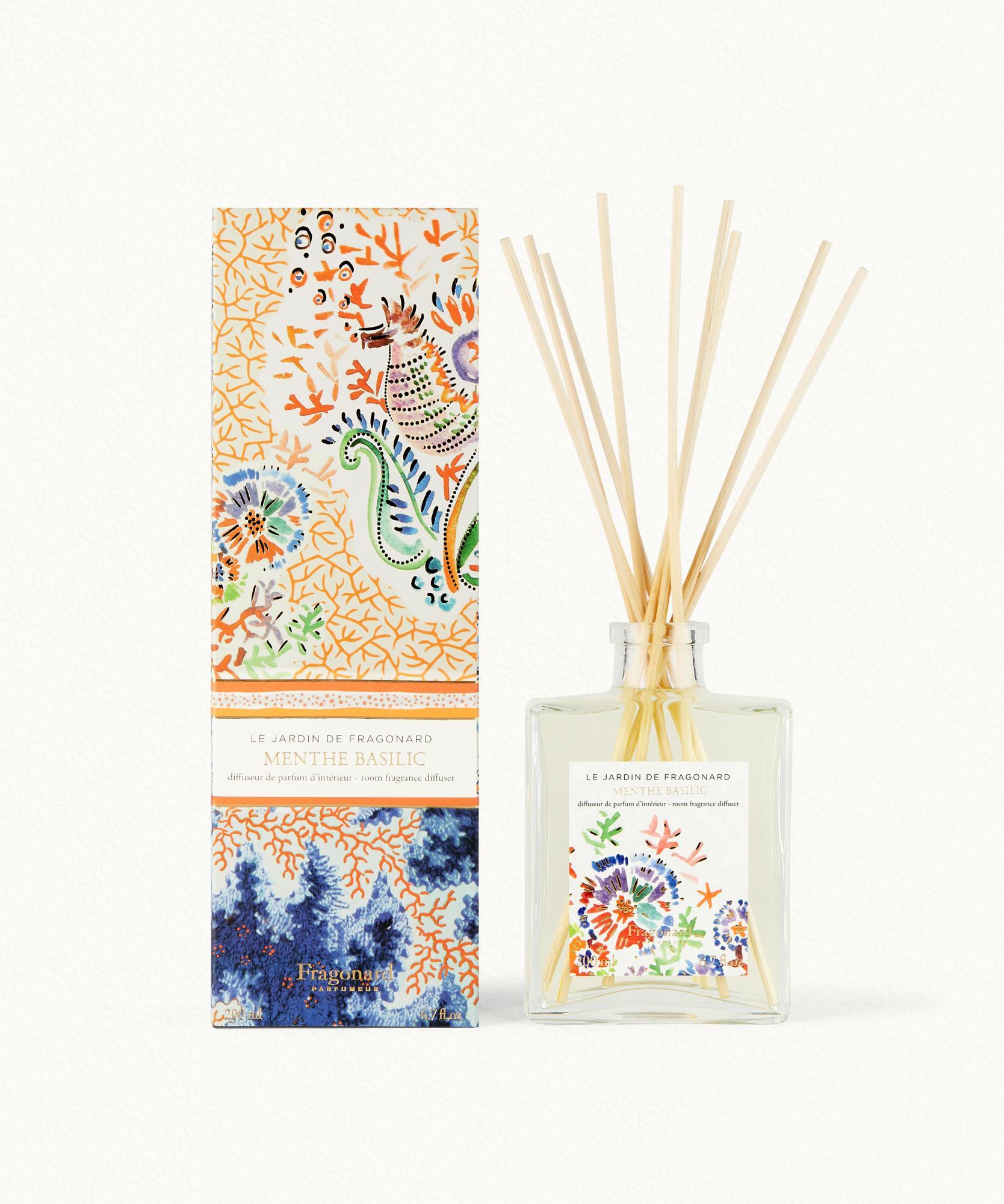 Menthe Basilic  Diffuseur + 10 bâtonnets - flacon 200 ml
