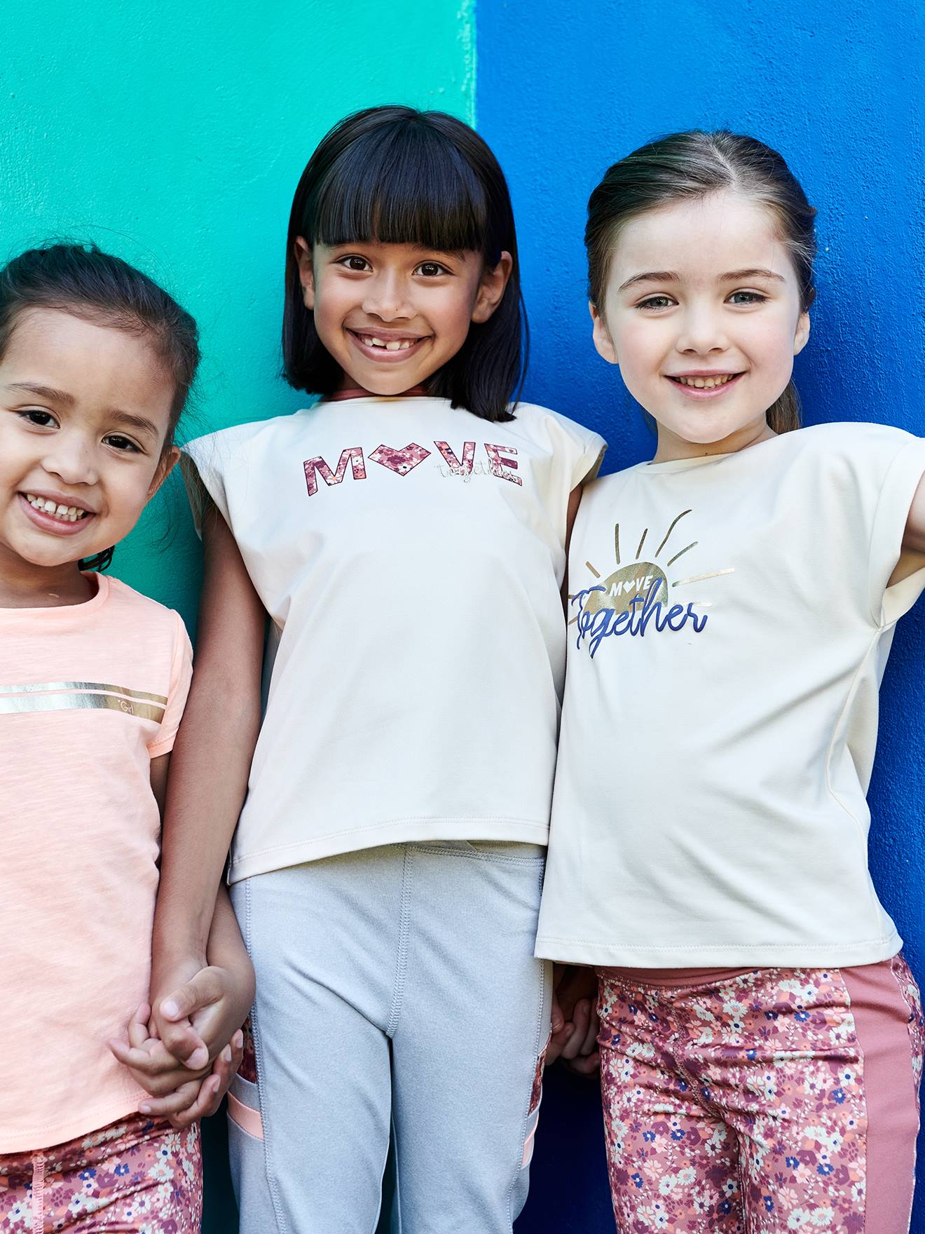 Conjunto esportivo de 3 peças para meninas, cor cru