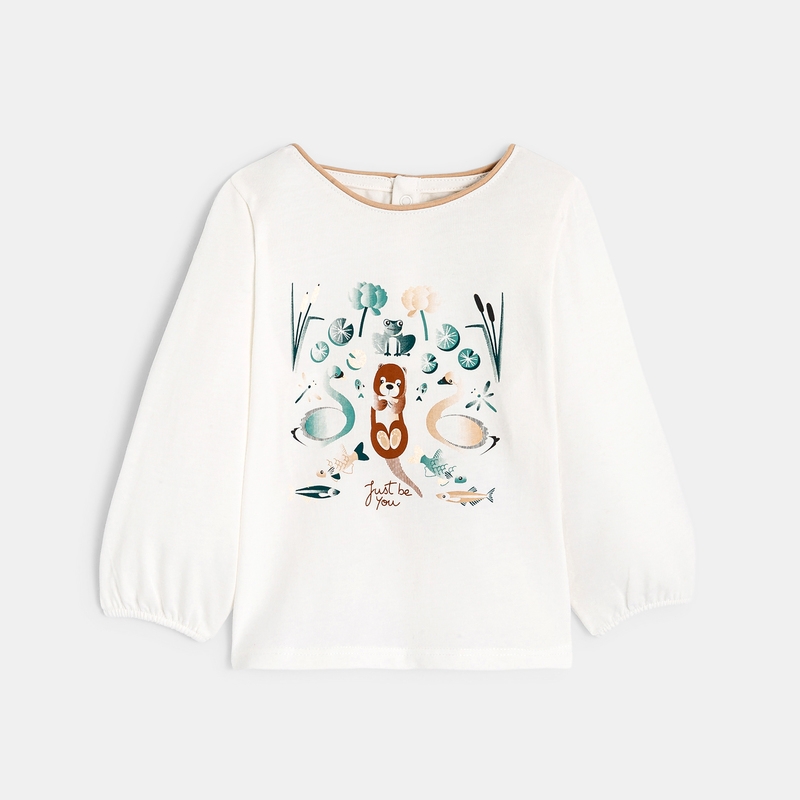 T-shirt impression animaux vert bébé fille