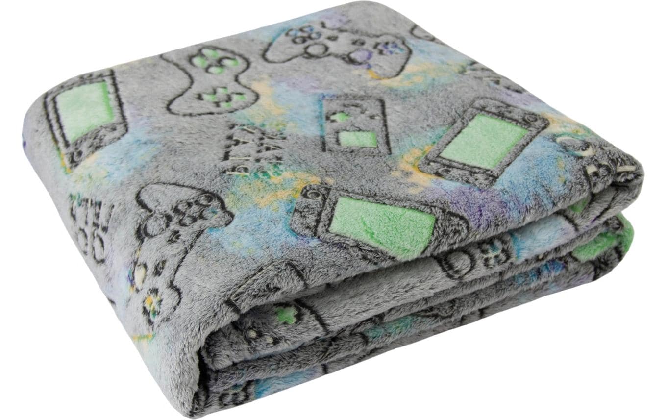 Decke Playstation 150 x 200 cm, BuntKuscheldecke, 100% Polyester, im Dunkel leuchtend
