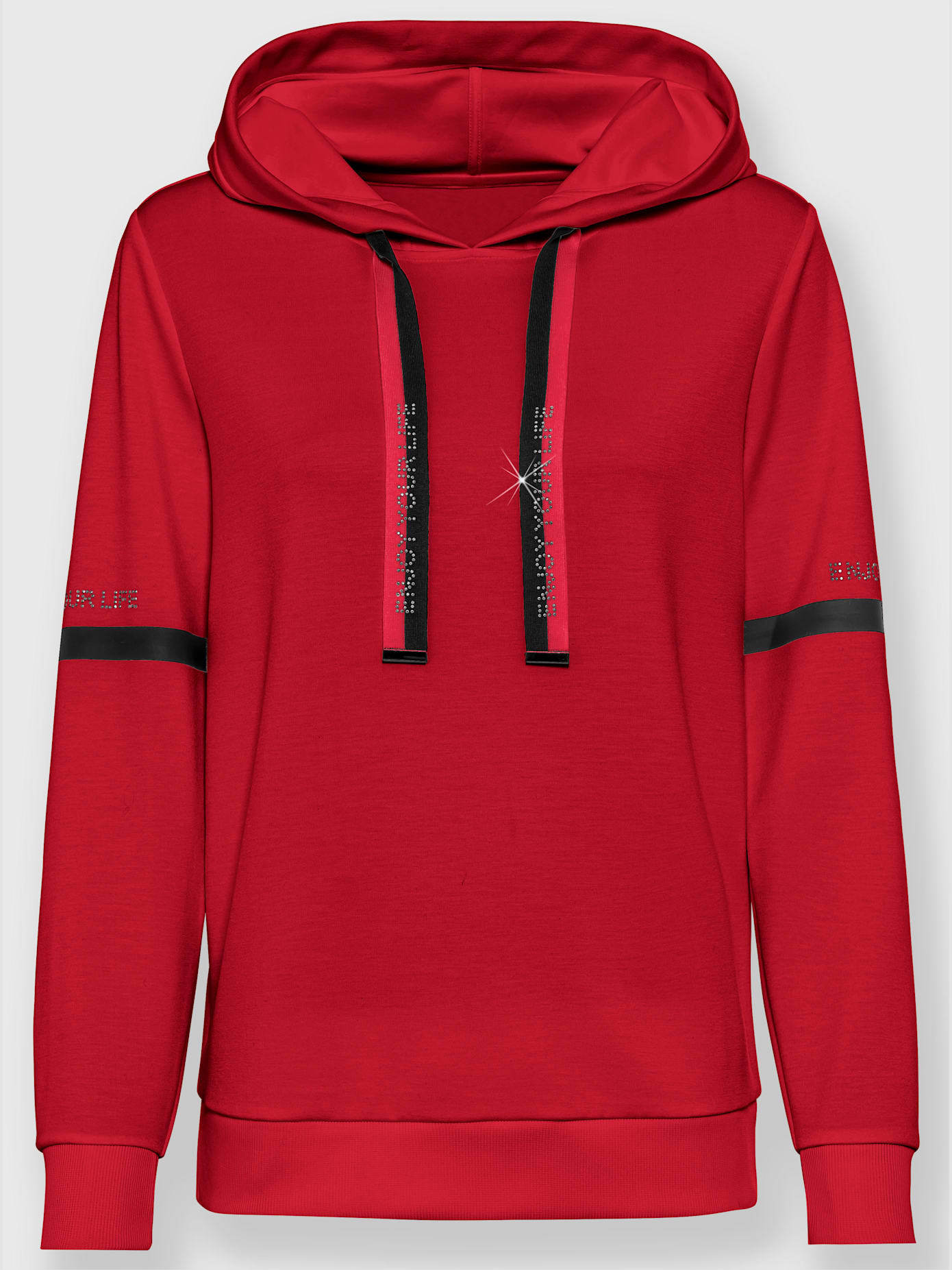 Sweat-shirt inscription avec petites pierres brillantes fantaisie