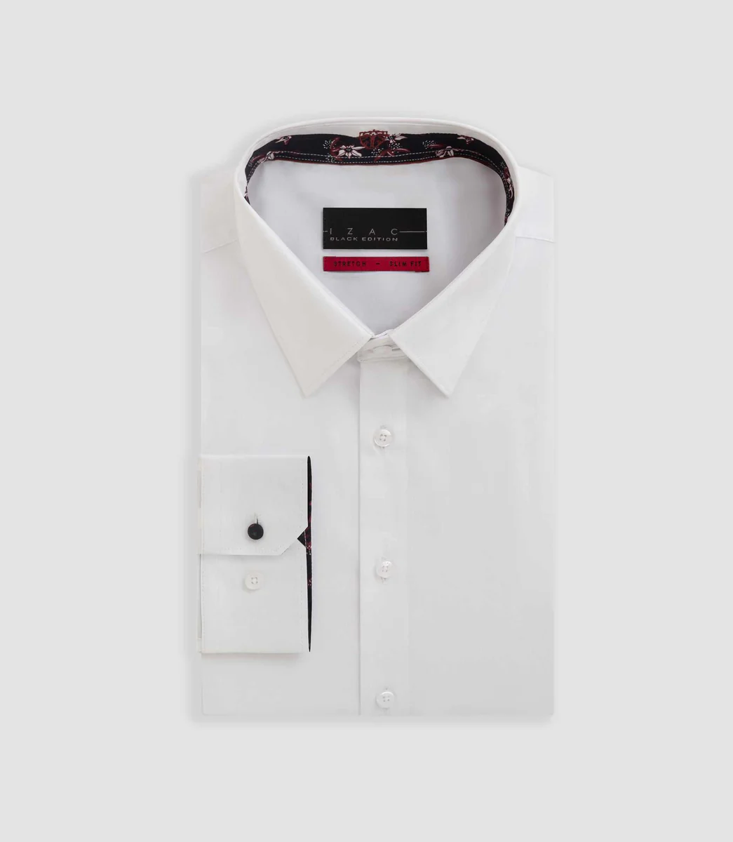 Chemise unie fantaisie blanche 