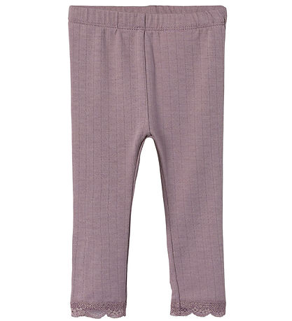 Name It Leggings - NbfTimian - Elderberry m. Lochmuster