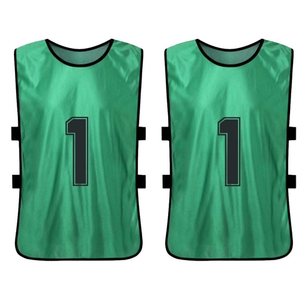 (6er Set) Sport Trikot Fussball Team Trainingsleibchen für Erwachsene (Unisex) - Grün