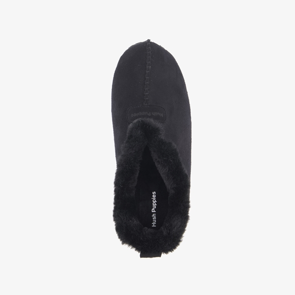 Hush Puppies gevoerde dames pantoffels zwart