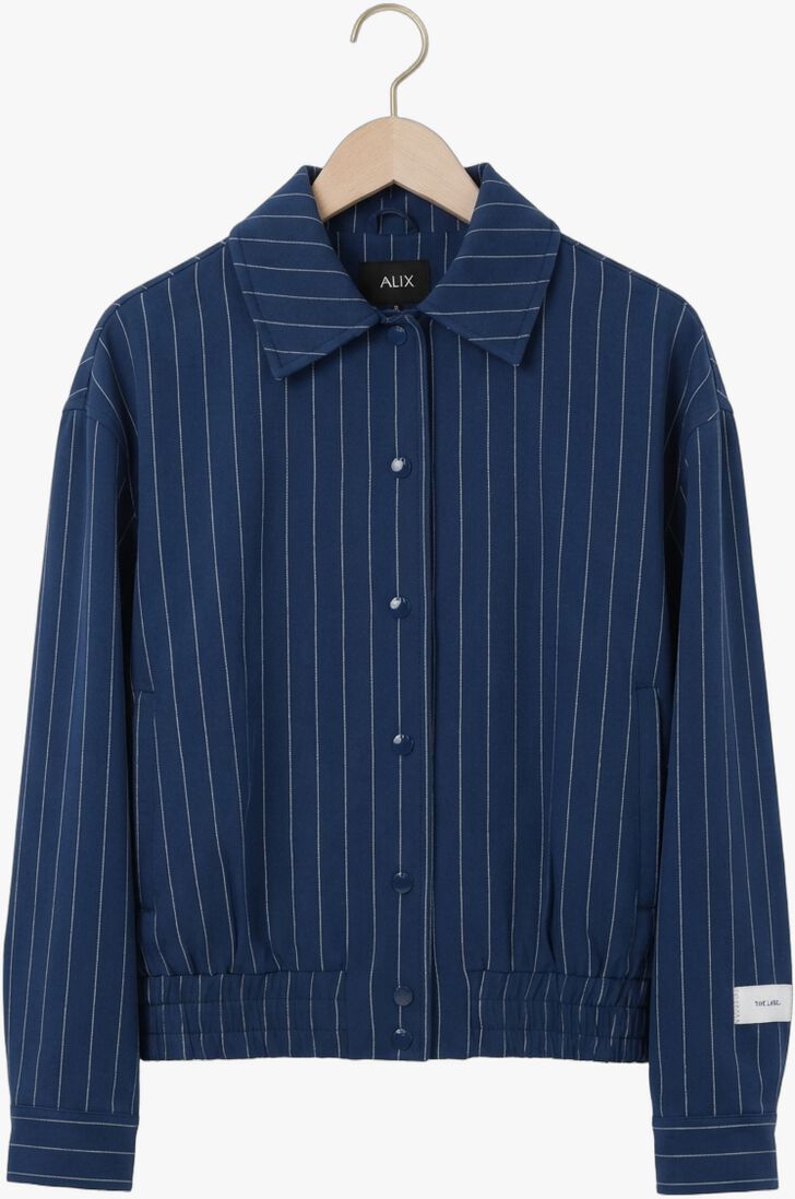 blauwe alix the label jack ladies woven clean striped bomber