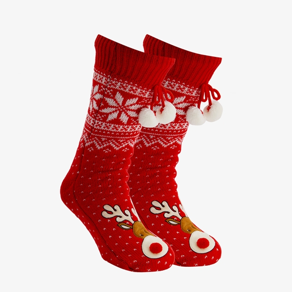 1 paar heren kerstsokken met Rudolf