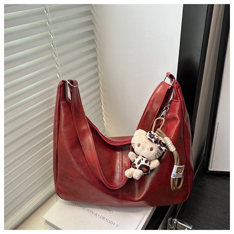 Maorong - Effen imitatieleren crossbodytas