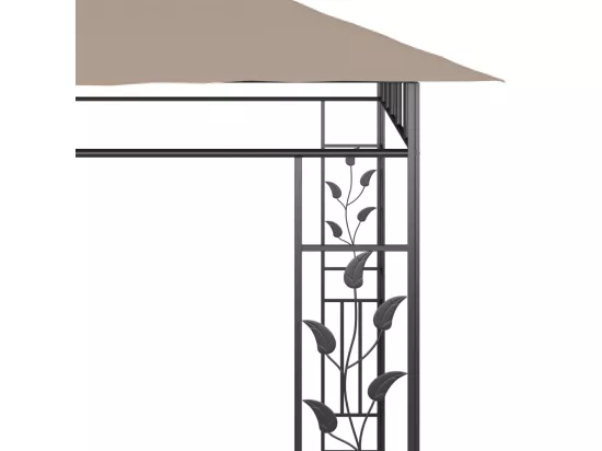 Belvédère avec moustiquaire 6x3x2,73 m Taupe 180 g/m²