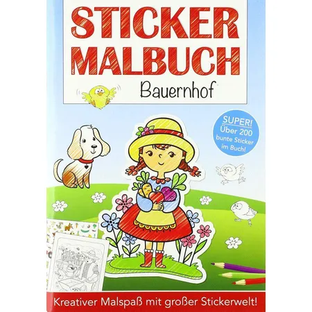 media Verlag Stickermalbuch: Bauernhof