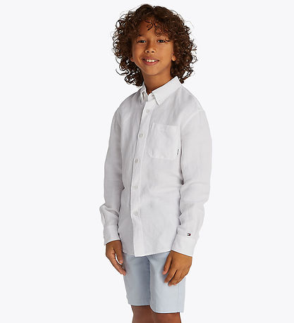 Tommy Hilfiger Hemd - Leinen - Leinenmischung - Weiß
