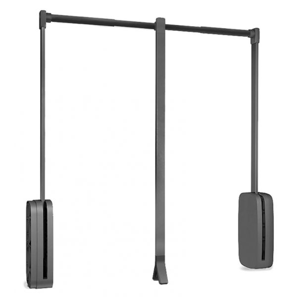 Emuca Varão Basculante Roupeiro Sling, Regulável 830-1.150 mm, Até 12 Kg, Aço, Titanio - 7030252
