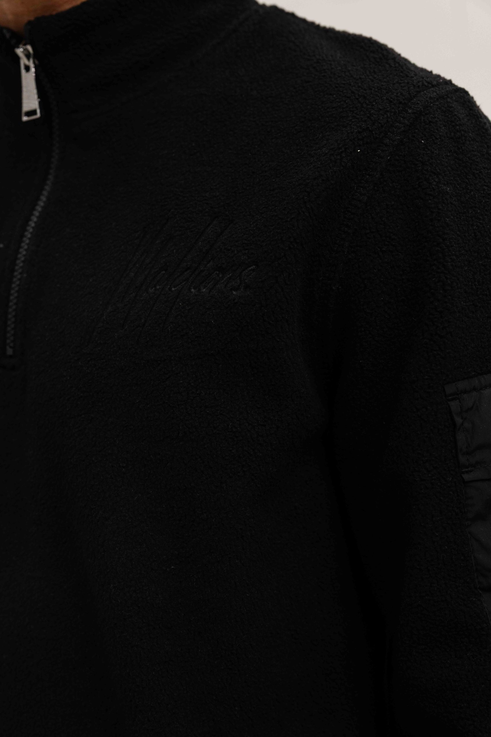 Malelions Sherpa Half Zip Sweater Heren Zwart