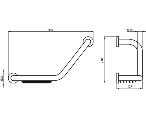 Handgreep Ideal Standard IOM 41,9 cm chroom glanzend A9114AA