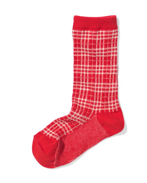 chaussettes rouges carreaux rouge