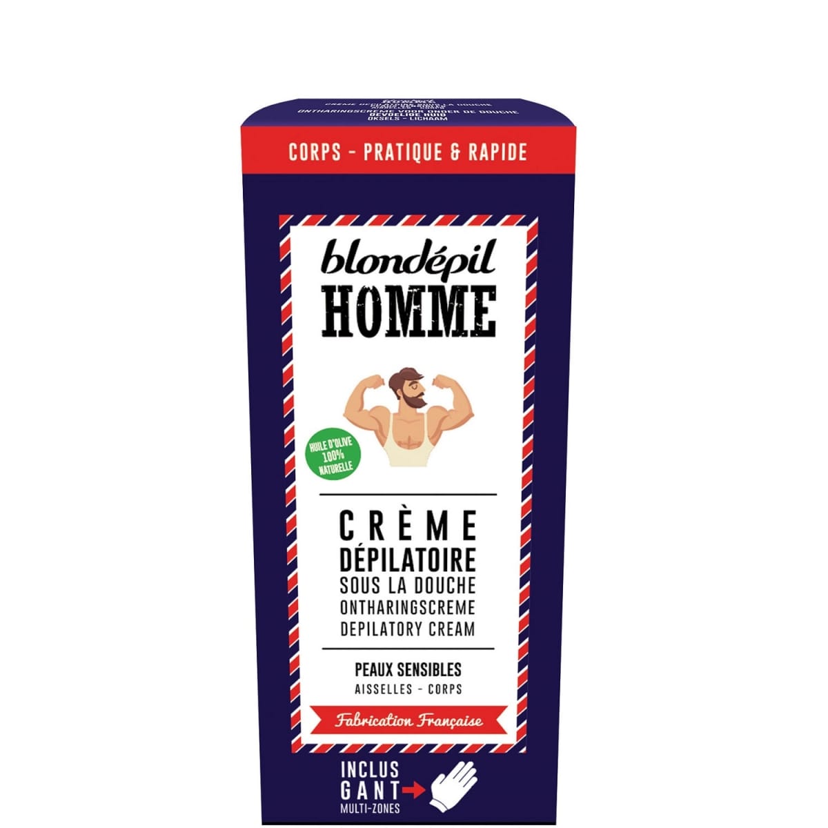 Blondépil Homme Blondépil Homme Crème Dépilatoire Sous la Douche - Peaux Sensibles Aisselles - Corps